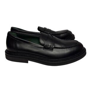 Vinny's Richee Men's Penny Loafer Black Leather Slip On Smooth EU 43 US 10 NEW